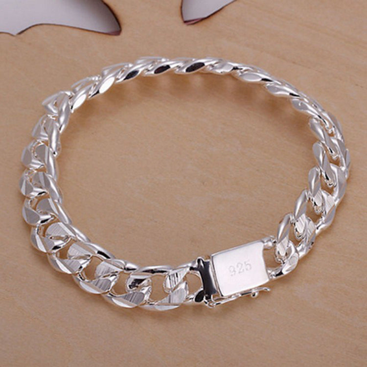 Cuban Curb Chain Bracelet - Silver