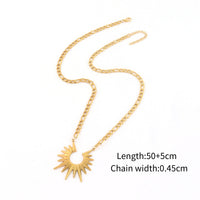 Sun Pendant Figaro Chain Necklace