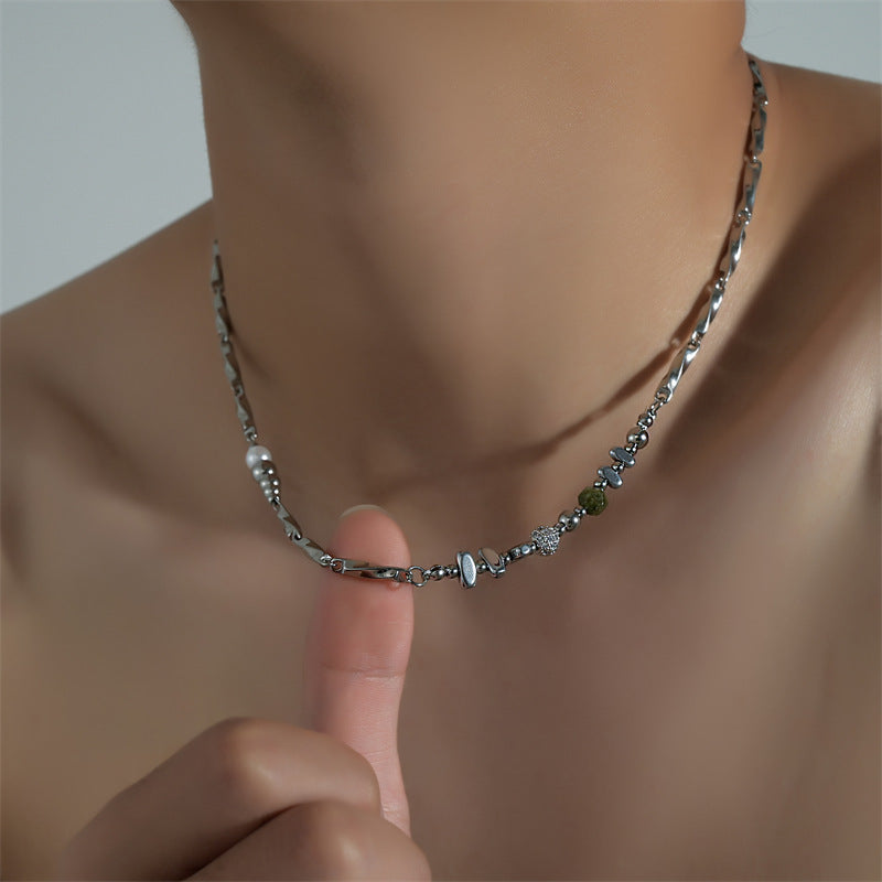 Mobius Ring Collarbone Chain Necklace