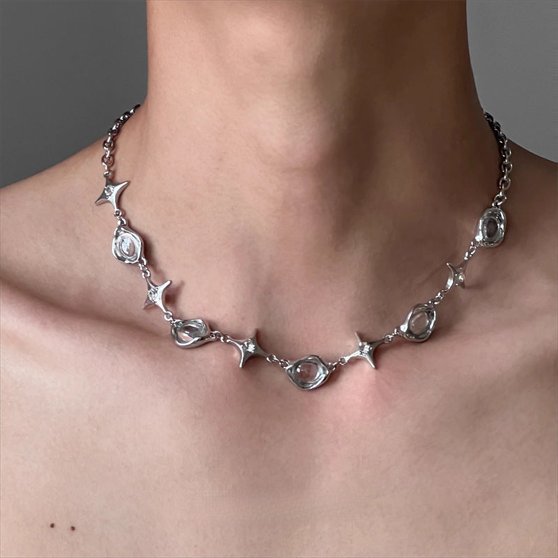 Irregular Zircon Necklace, Light Luxury