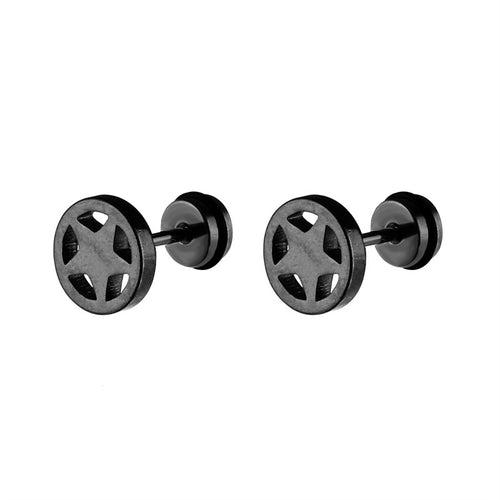 Geometric Stud Earrings - Black