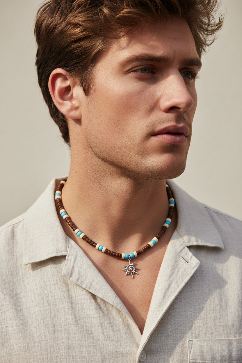 Sun Pendant Surf Necklace