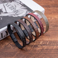The Sparta Greek Key Leather Bracelet – Matte Magnetic Clasp