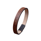 The Sparta Greek Key Leather Bracelet – Matte Magnetic Clasp