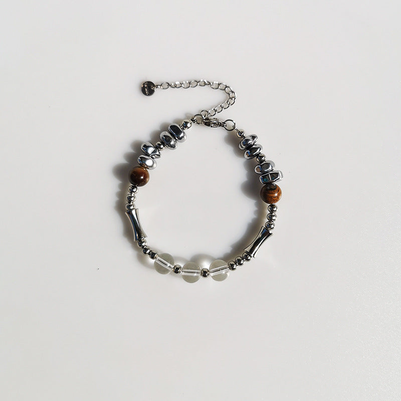 Tiger Eye Stone Bamboo Bracelet