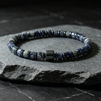 Blue Stone Inlay Beaded Bracelet