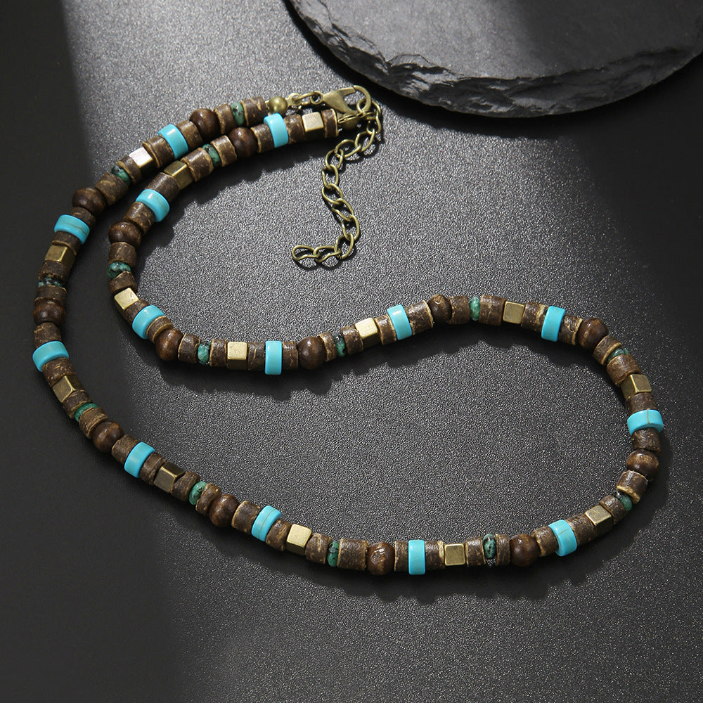 Handmade Coconut Wood Bead Choker
