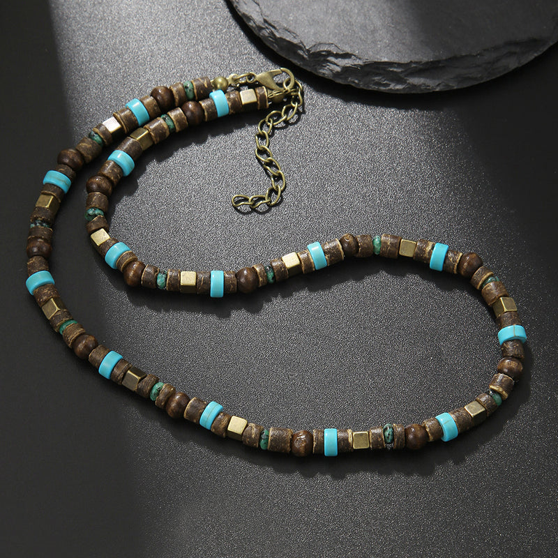 Handmade Coconut Wood Bead Choker