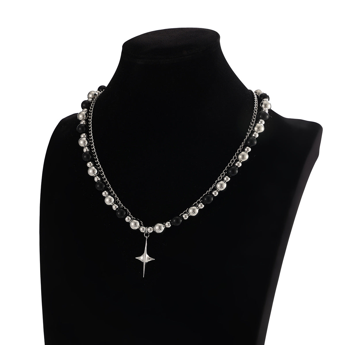 Colour-Block Double Layer Necklace