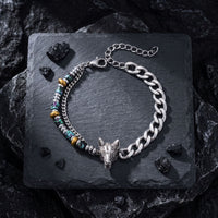 Wolf Head Cuff Bracelet