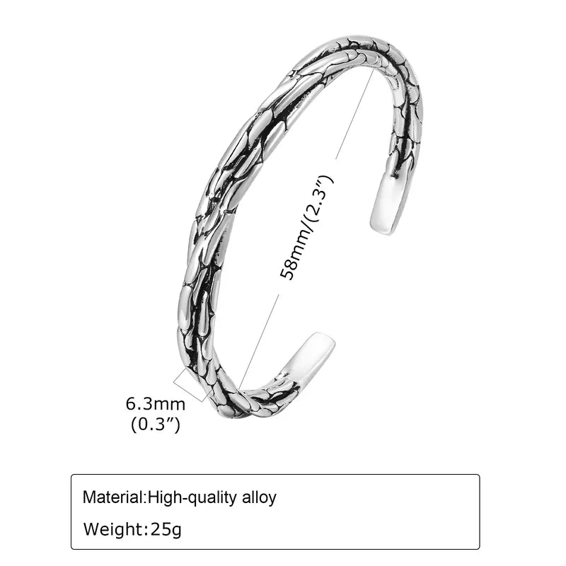 Retro Punk C Shape Alloy Plating Cuff