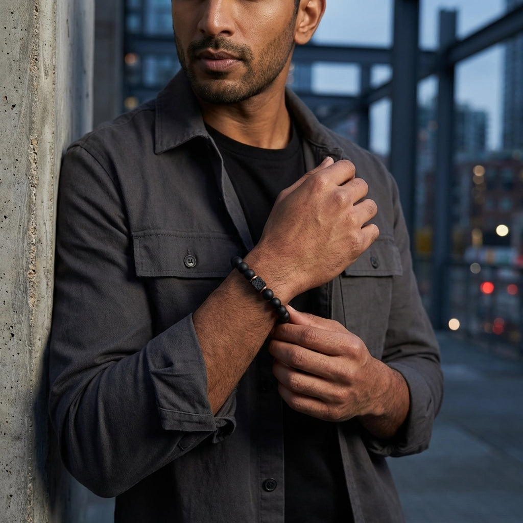 Men's Volcanic Rock Bracelet