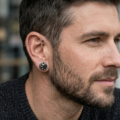 Zircon Cartilage Stud Earring (Single)