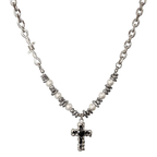 Barbed Cross Pearl Necklace - Define Your Edgy Style