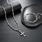 Cross Necklace and Bracelet Set - A Bold Statement of Faith