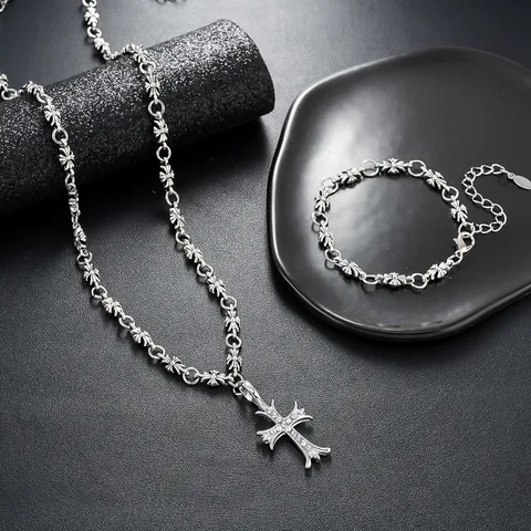 Cross Necklace and Bracelet Set - A Bold Statement of Faith
