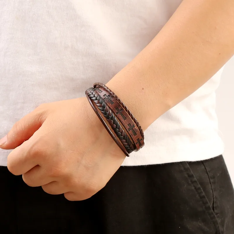 The Centurion - Braided Cross Bracelet