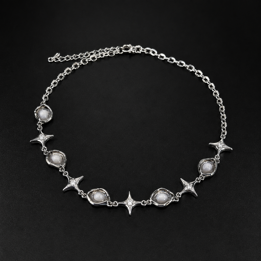 Irregular Zircon Necklace, Light Luxury